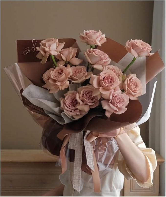 FWSA WRAPS Matte Flower Wrapping Paper Roll Brown Florist Packging Kraft Paper - Image 5
