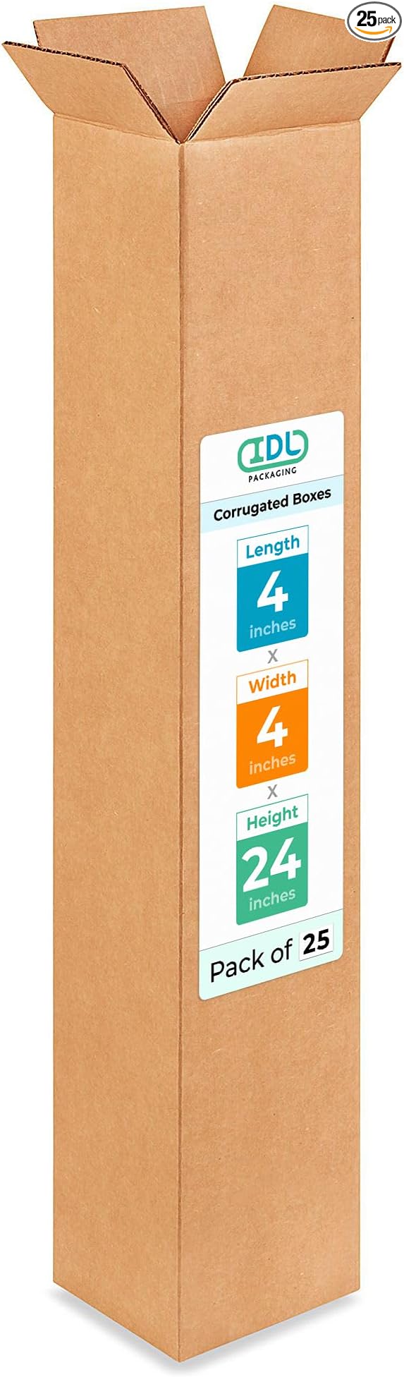 Tall Moving & Shipping Boxes 4"L x 4"W x 24"H by IDLPackaging