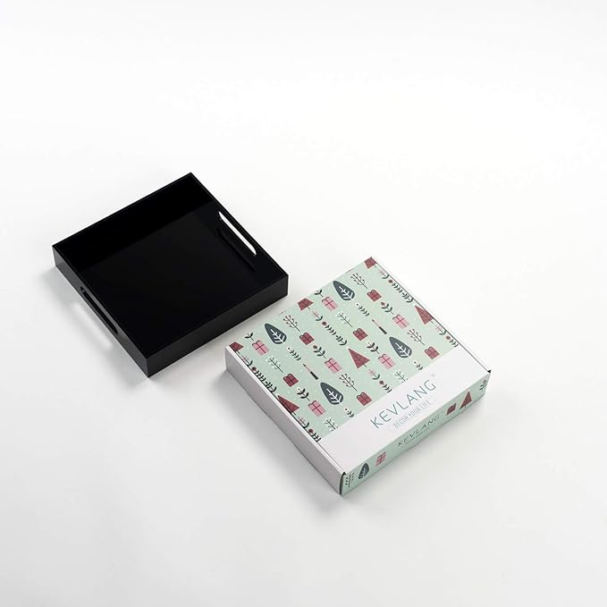 Black Sturdy Acrylic Tray with Handles-8x8 Inch- Countertop Organizer Tray - Image 7