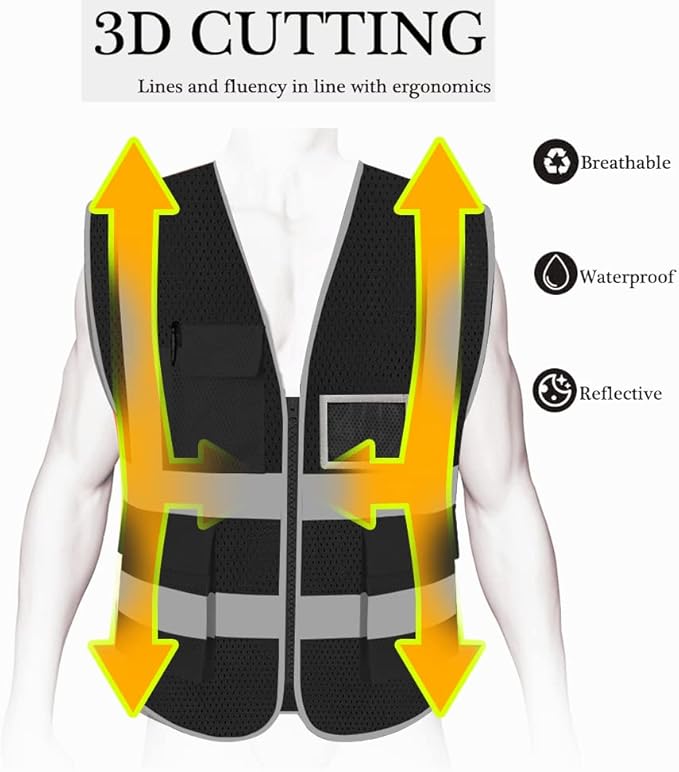 HYCOPROT High Visibility Mesh Safety Reflective Vest - Image 4
