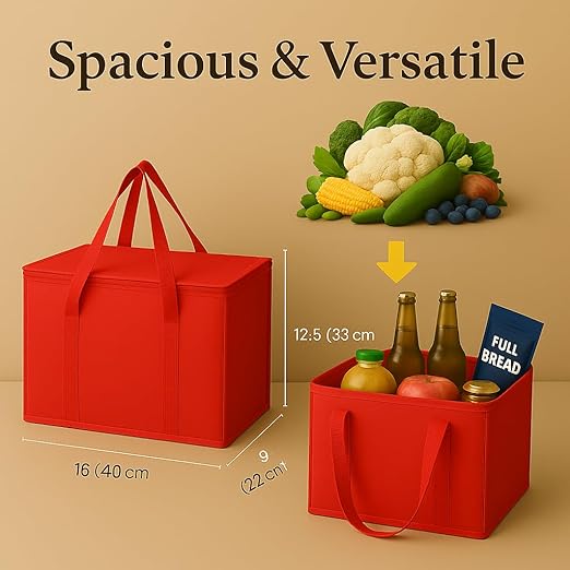 musbus 2-Pack XL-Large Insulated Grocery Shopping Bags, Heavy Duty, Zipped - Image 6