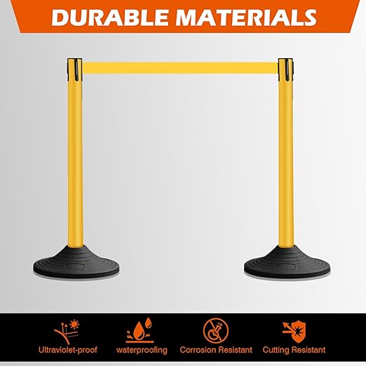 6 Pack Yellow Crowd Control Stanchions - Image 6