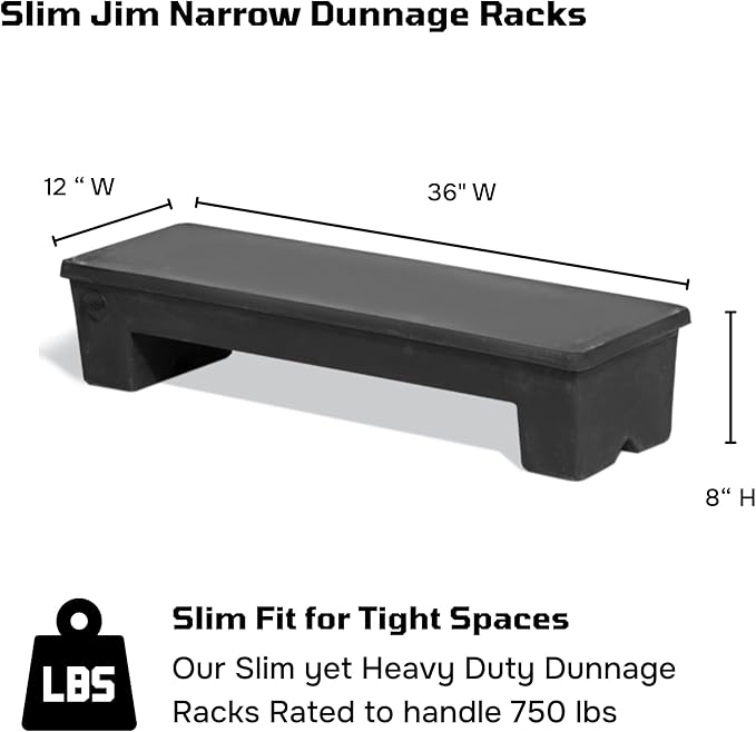 Slim Jim Narrow Heavy-Duty Plastic Poly Dunnage Rack - Image 2