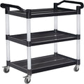 Plastic Utility Cart with Wheels Lockable, Heavy Duty Restaurant Cart, Service by ABACAD