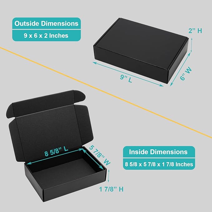 Mcfleet 9x6x2" Black Shipping Boxes - Image 2