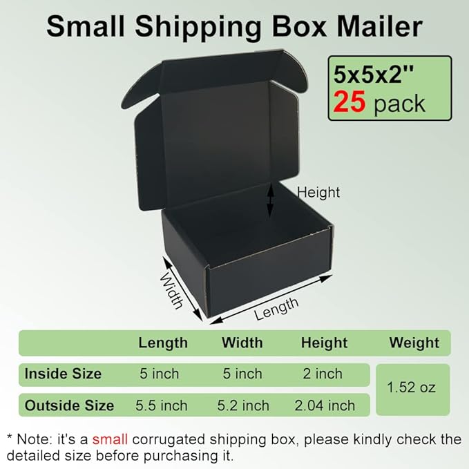 25 Pack 5x5x2'' Small Shipping Boxes - Image 2