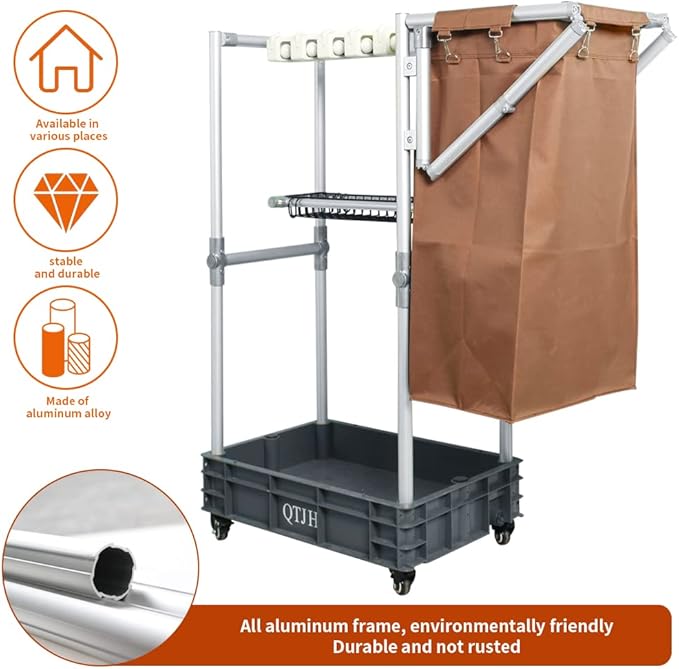 Janitorial cart Housekeeping cart Cleaning Cart on Wheels Housekeeping Caddy - Image 5