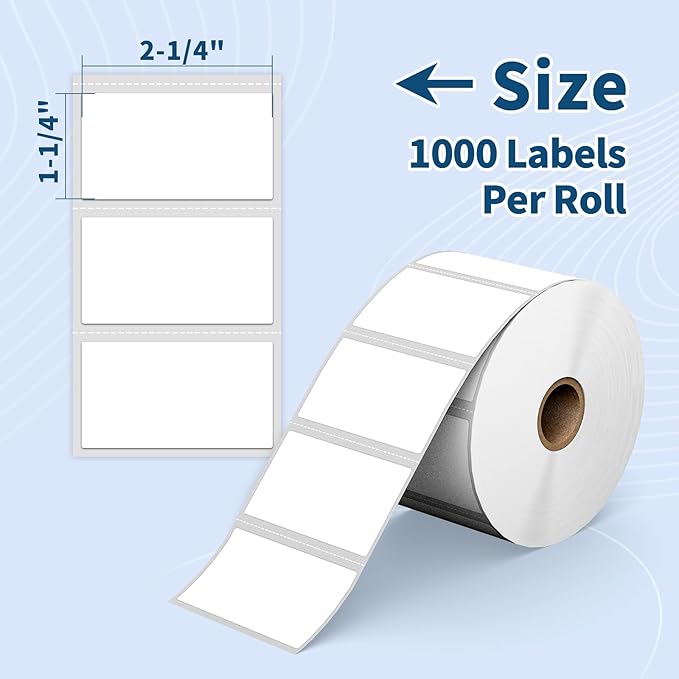 12 Rolls 2.25" x 1.25" Direct Thermal Labels, 12000 Labels 2-1/4x1-1/4 Barcode - Image 2