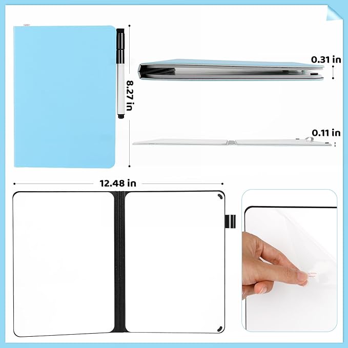 A5 Portable White Board Dry Erase, 8.4 x 6 inch Double Sided Folding Whiteboards - Image 2