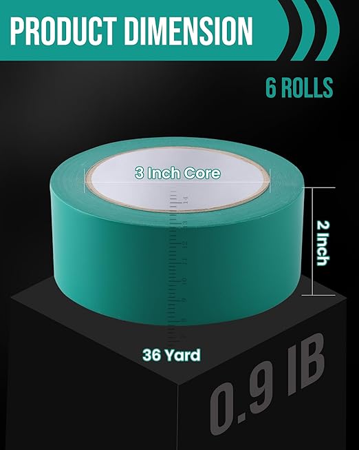 Lichamp 6 Rolls Vinyl Tape, Premium Safety Marking and Traffic Floor Marking - Image 2