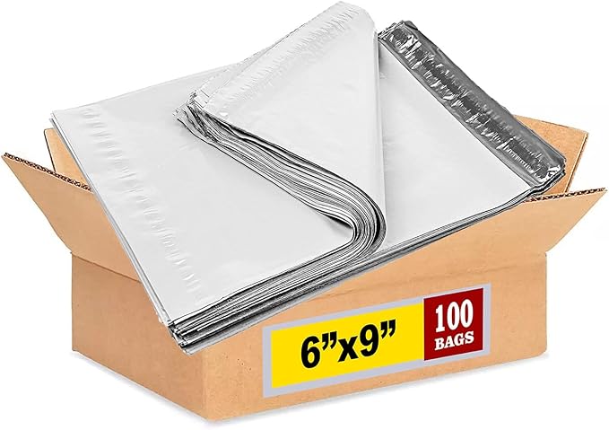 iMBAPrice 100 - 6X9 Premium Matte Finish Self-Sealing Non-Padded White Poly by iMBAPrice