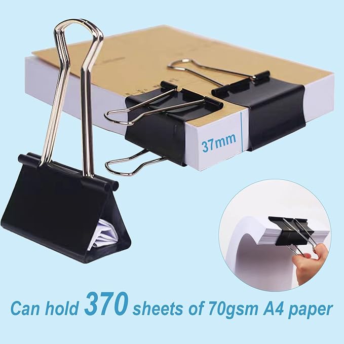 3 Inch Extra Large Binder Clips, Heavy Duty Paper Clamps, Big Metal Paper Clips - Image 4