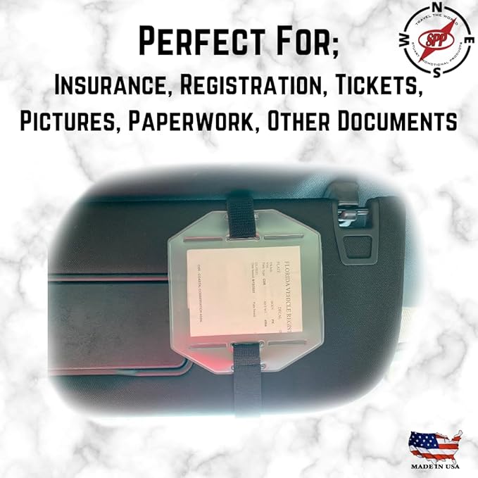 Registration & Insurance Card Document Holder Visor - Image 3