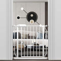 ALLAIBB Narrow Walk Through Baby Gate Auto Close Tension White Metal Child Pet by ALLAIBB