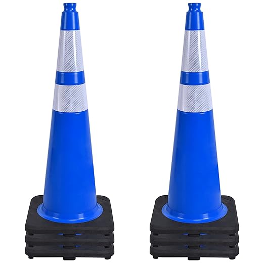 OrangeStar 36" Traffic Cones 6-Pack Blue Safety Cones by OrangeStar