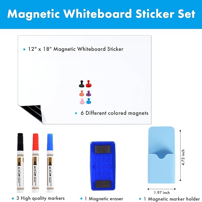 HAMIGAR Magnetic Whiteboard Contact Paper Dry Erase White Board Sticker - Image 2