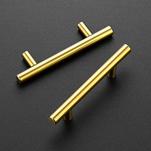 Ravinte Cabinet Handles,5" Length,3" Hole Center,Brushed Brass,1 Pack - Image 2
