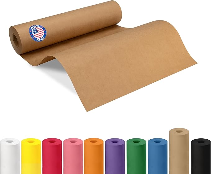 12" x 1200" Brown Kraft Paper Roll by IDLPackaging