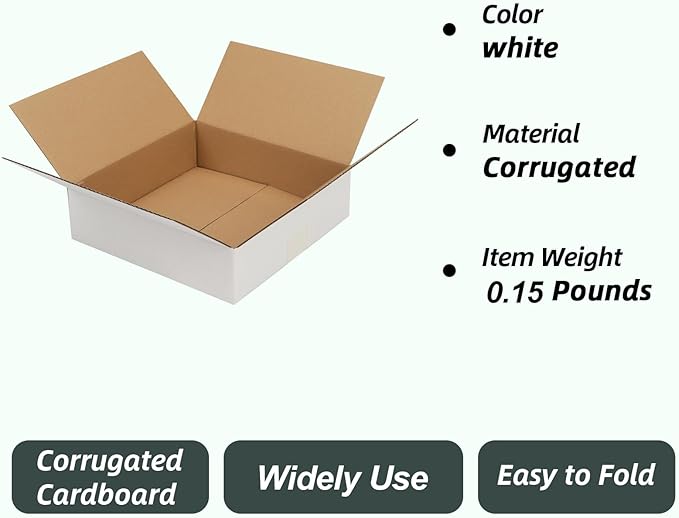 CRUGLA 7x7x2 White Shipping Boxes Set of 40 - Image 5