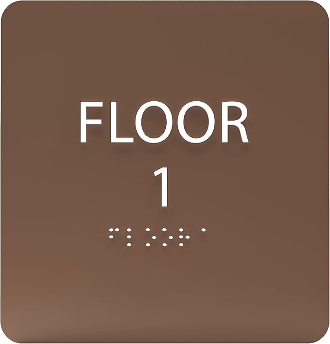 Coffee ADA Floor 1 Sign with Braille – Made from Durable Acrylic and Ready to by ADACentralSigns