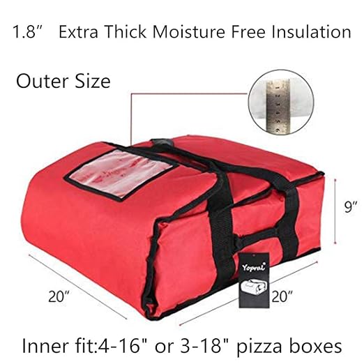 Pizza Bag, Thermal Pizza Delivery Bags Insulated Food Delivery Bag Professional - Image 4