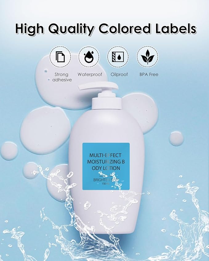 iEager Blue Square Thermal Label Stickers, 500 Sheets/Roll - Image 3
