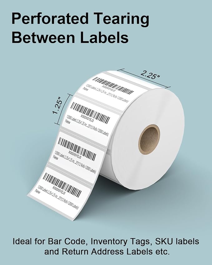 2.25" x 1.25" 3-Proof White Direct Thermal Labels - Image 2