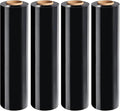 18" Black Stretch Wrap Roll, Heavy Duty 18in 1500ft Shrink Wrap Roll, 80 Gauge by Qiokhgi