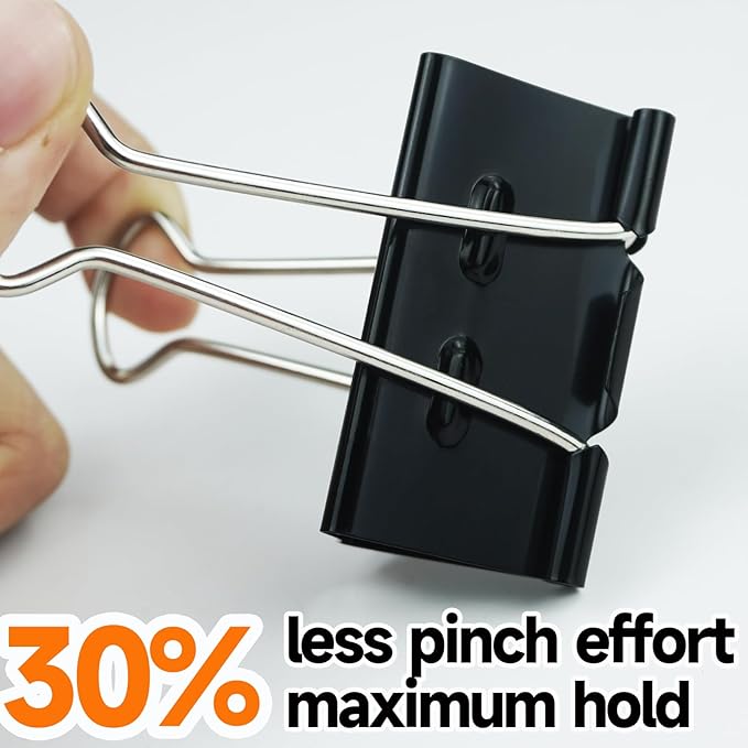 48Pcs Binder Clips, Upgrade Large Binder Clips Heavy Duty Paper Clamps - Image 3