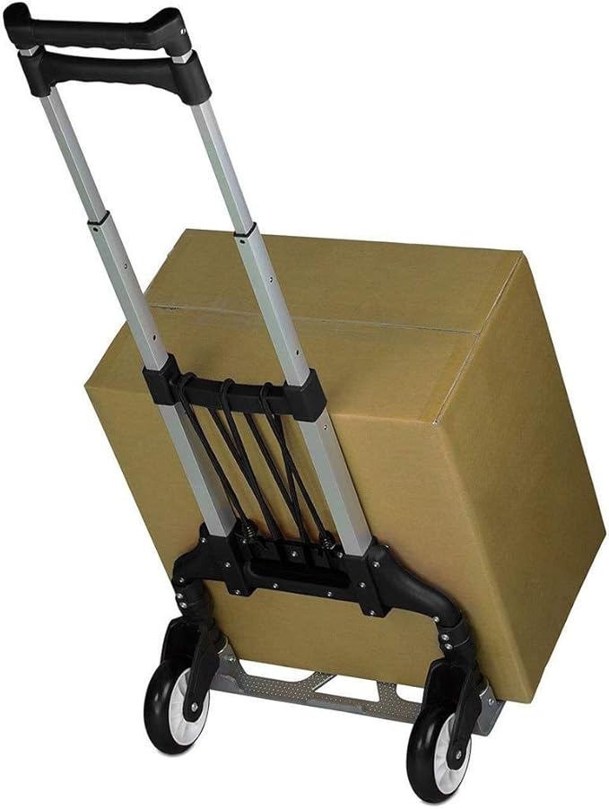 Mount-It! Folding Hand Truck and Personal Dolly, Foldable Aluminum Trolley Cart - Image 3
