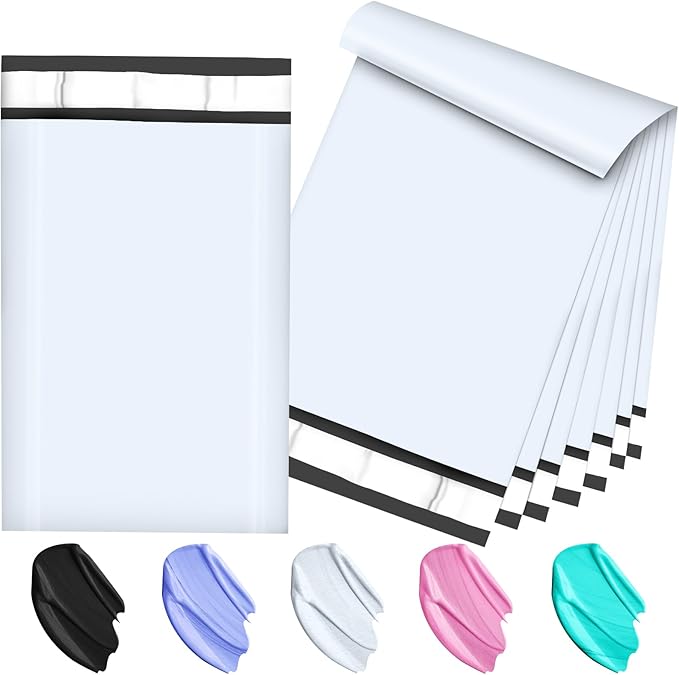 120-Piece White Poly Mailers by JollyTrip
