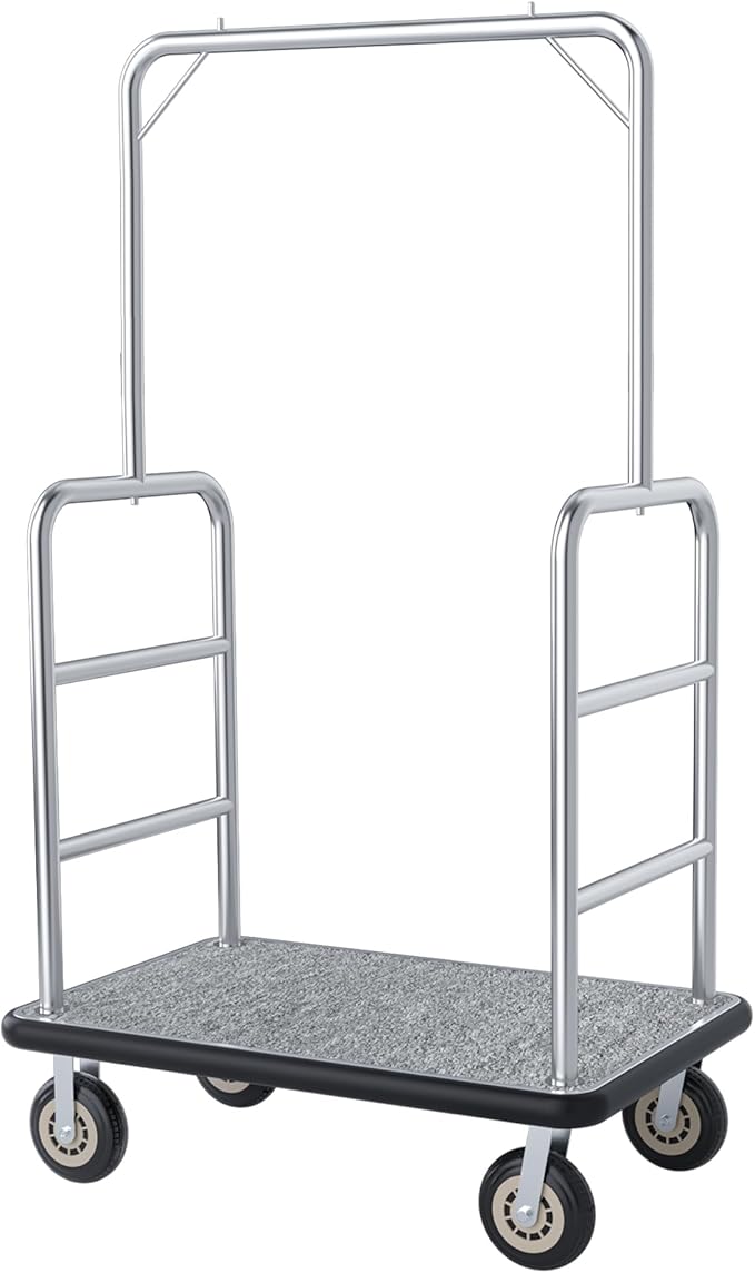 Hotel Luggage Cart, 1300LBS Load Capacity Bellman's Cart by Unknown