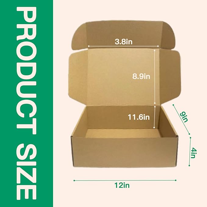 Rongyangtong12x9x4 Inch Shipping Box, Corrugated Mailing Box, Ldeal - Image 2