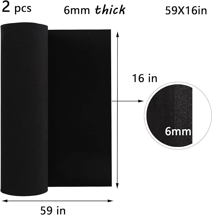 AMZQNART 2Pcs EVA Foam 6mm, Cosplay Foam 16x59 inch Black, High Density 90 kg/m³ - Image 2