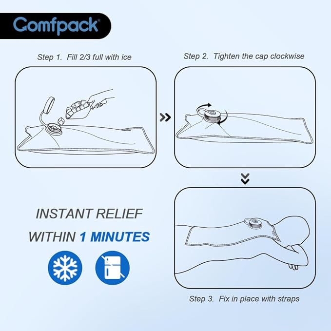 XL Refillable Ice Bag for Injuries, 21.2" x 13" Travel Ice Water Bag Physical - Image 8