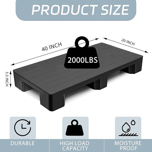 2 Pcs Plastic Pallet for Basement Storage Easy Stack Lightweight Floor Pallet - Image 2