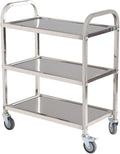 Stainless Steel Cart on Wheels, 3-Tier Stainless Steel Utility Cart by Amarite