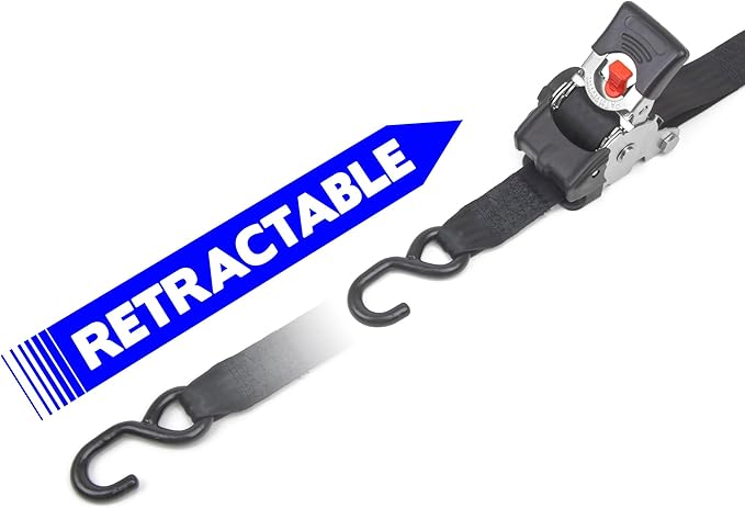 PowerTye *New* 2 inch x 10ft Long Retractable Ratchet Tie Down Strap - Image 3