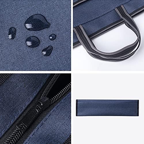 Oxford Zippered Document Bag with Handle File Tote Bag Pouch for Carrying Paper Files Books Filing Folder 1 Pack (Blue) - Image 5