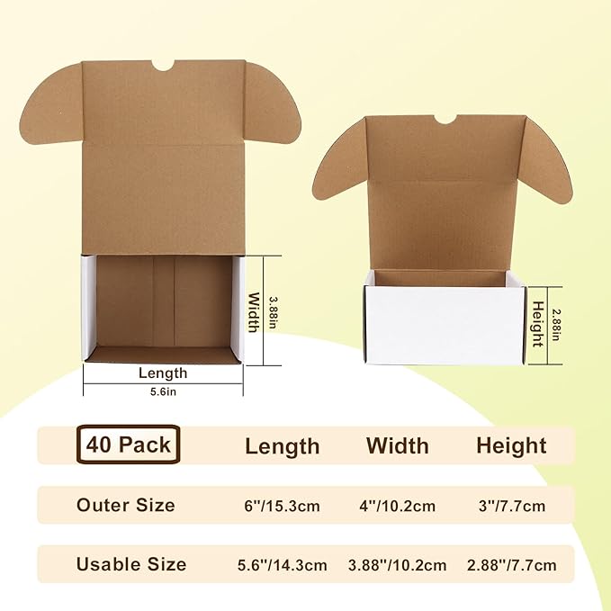 WIFTREY 40 Pack 6x4x3 Small Shipping Boxes - Image 2