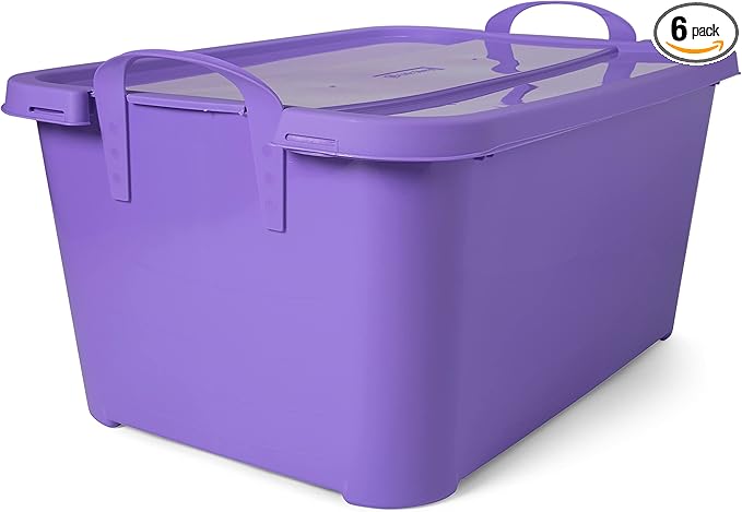 Life Story 6 Pack Light Duty Stackable Storage Bin, 55 Quart Home Organizer by LifeStory