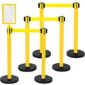 Therwen 6 Pack Heavy Duty Crowd Control Stanchions 9.8 ft Stainless Steel by Therwen