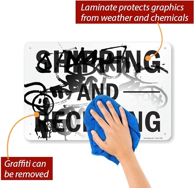 SmartSign - S-5803-AL-12x18-D9 "Shipping And Receiving" Sign | 12" x 18" - Image 2