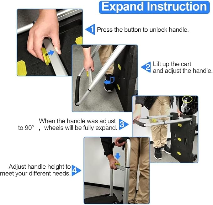Upgrade Heavy Duty Folding Dolly Cart - Image 7