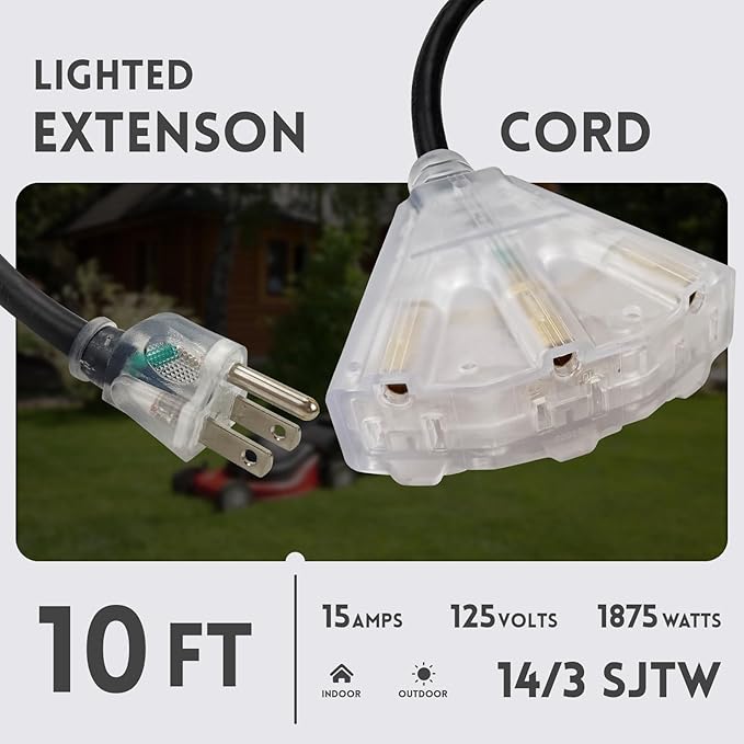 EP 10 Ft Lighted Outdoor Extension Cord - Image 2