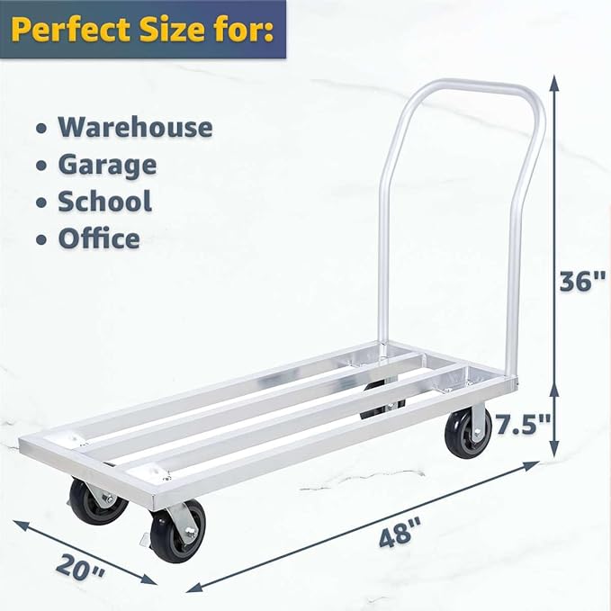 20" x 48" Mobile Aluminum Dunnage Rack - 1600 lb. Capacity - Image 3