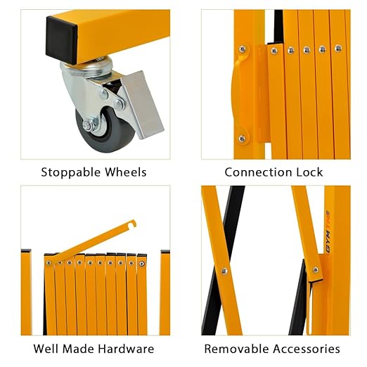 GYMTIME Industrial Expandable Metal Barricade, 11 FT, 47 inch high, Portable - Image 3