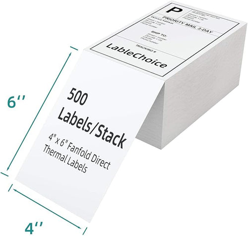 2000 Labels 4 x 6 3-Proof Commercial Grade Fanfold Direct Thermal Labels - Image 2