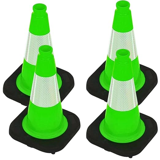 BESEA 4Pack 12 Inch Green Traffic Cones by BeSea