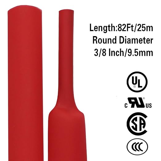 XHF 3/8 Inch 82 Ft XHF 3:1 Waterproof Red Heat Shrink Tubing Roll Marine Grade - Image 5